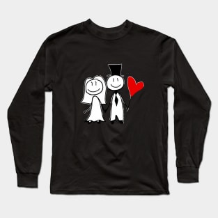 happy valentine's day couple Long Sleeve T-Shirt